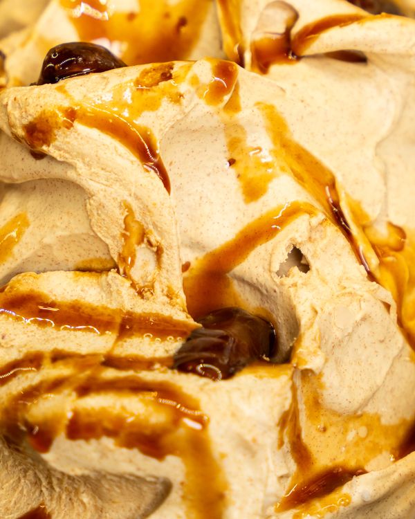 Caramel-swirled gelato
